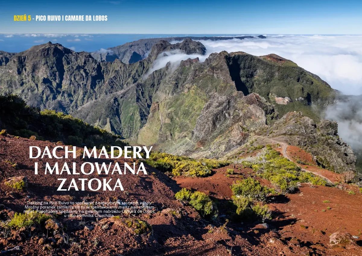 Przykładowa rozkładówka publikacji Madera — dzień 5, Pico Ruivo i Câmara de Lobos
