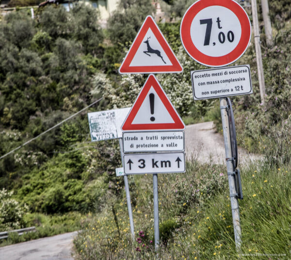 Odcinki specjalne Rajdu San Remo.