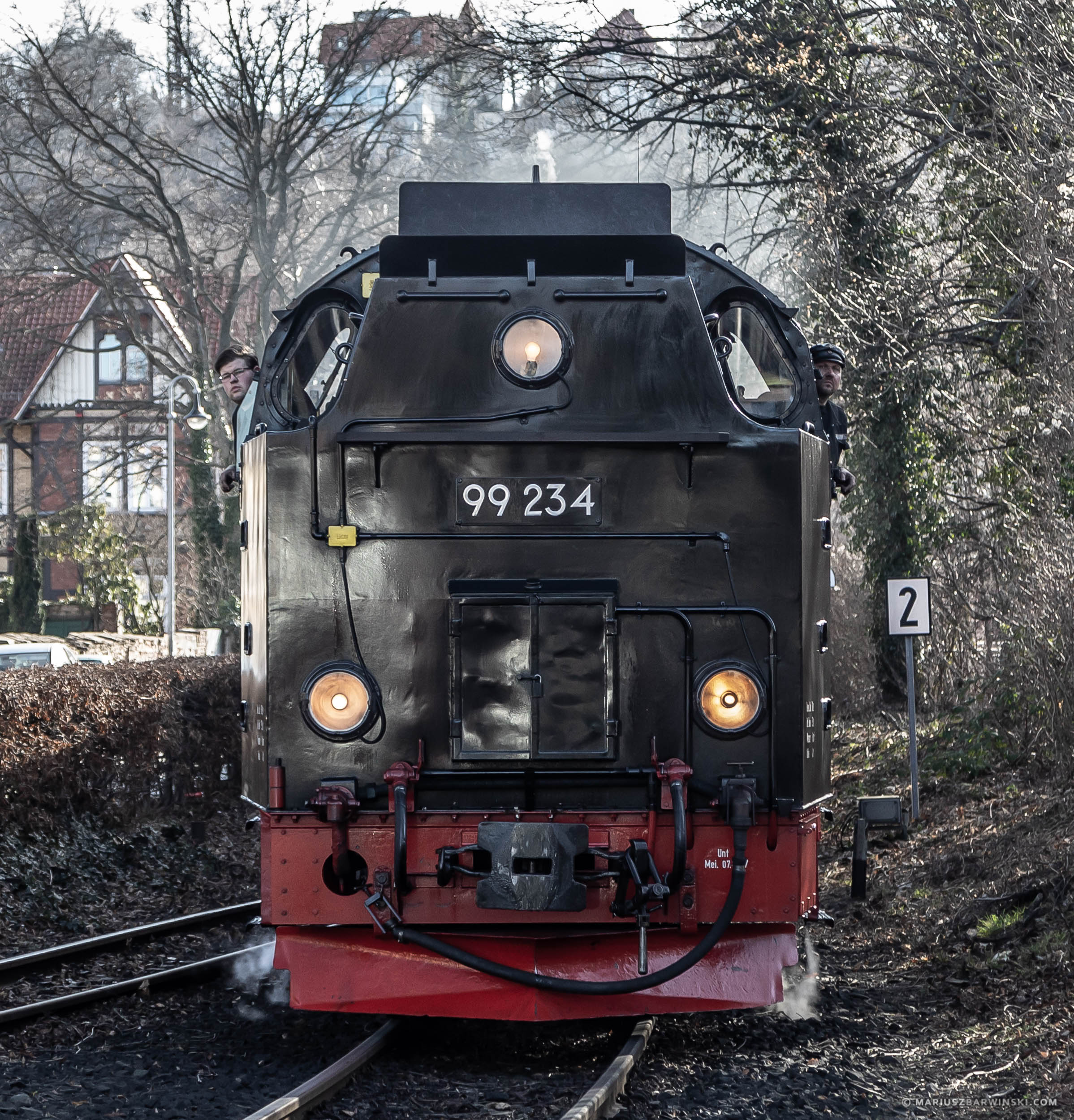 Tourist train to Wernigerode Castle. Germany. Pociąg turystyczn