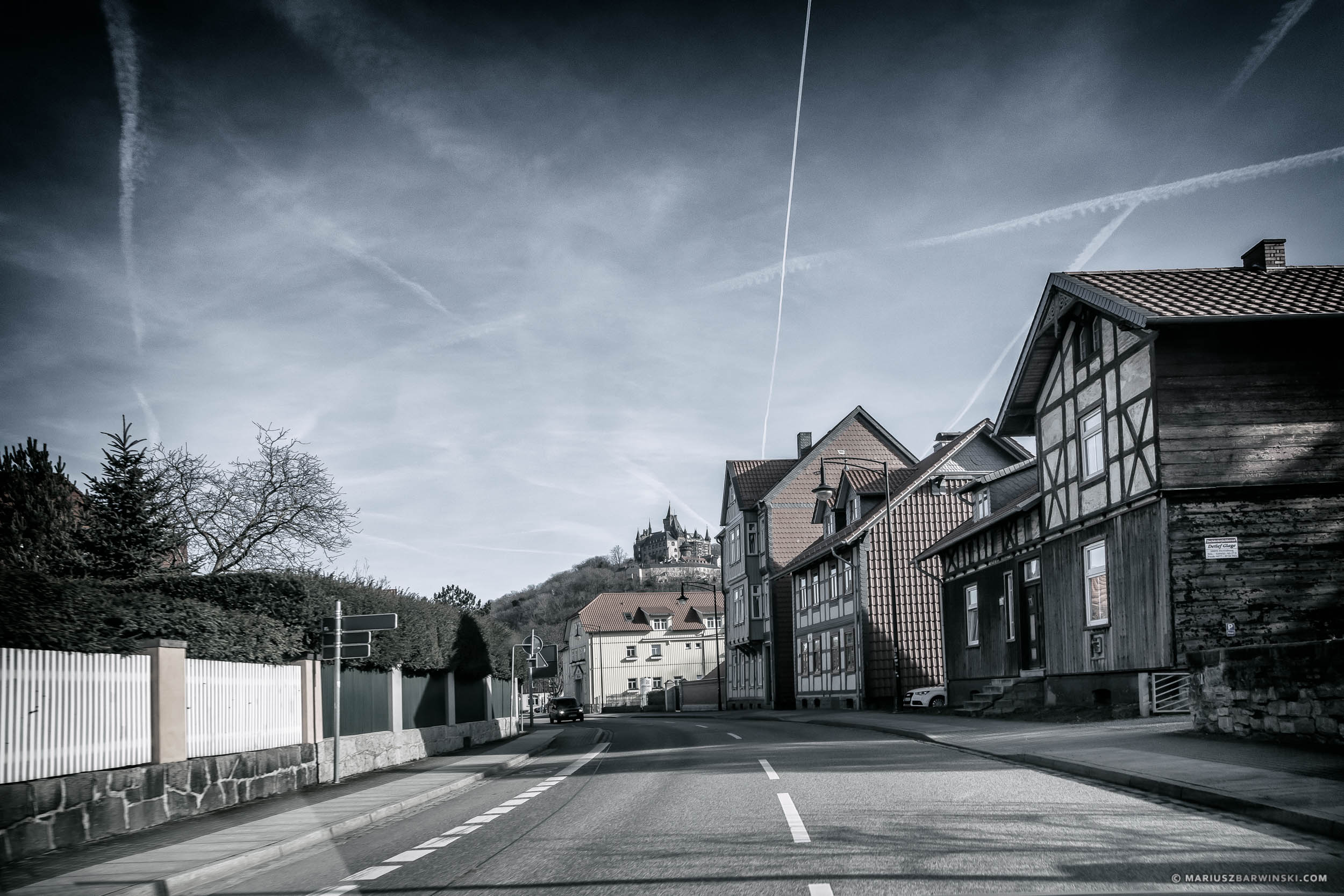 Route 244 near Wernigerode  Castle. Harz Mountains. Germany. Dro